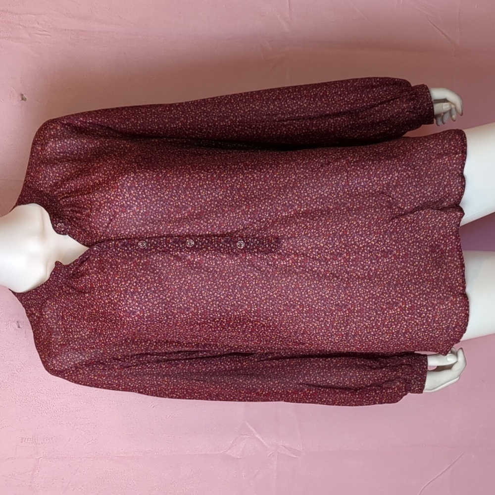 Per Una M&S Collection Raspberry Mix Long Sleeve Button Front Blouse size 12